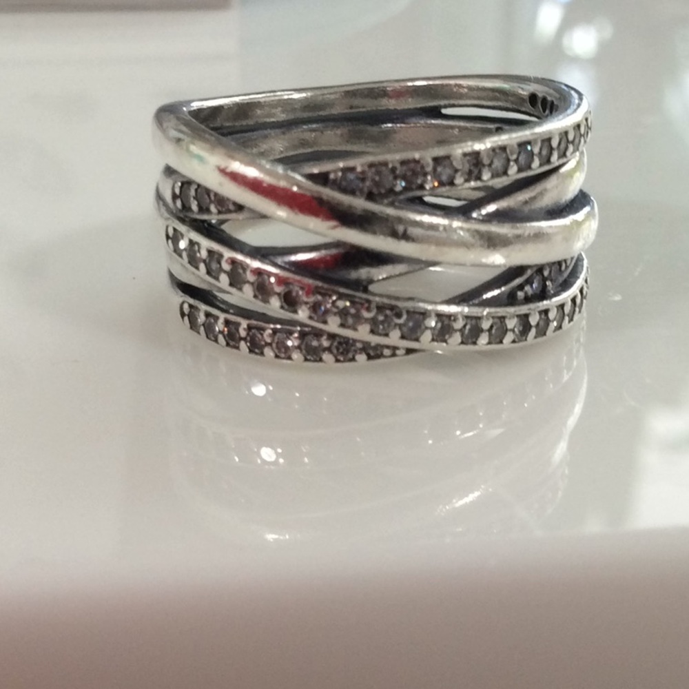 Authentic Pandora Entwined Silver Ring